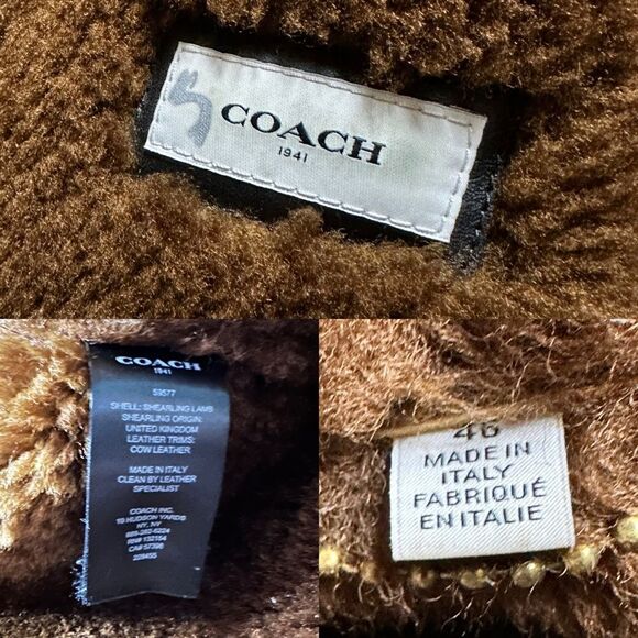 Coach Men 1941 Runway Rustic Sheepskin Shearling Coat Fall 2017 Small - Picture 13 of 13